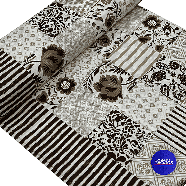 Tecido Oxford Estampado | 100% Poliéster 1,47m | Xadrez Flores 149