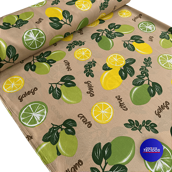 Tecido Oxford Estampado | 100% Poliéster 1,47m | Limão Siciliano141