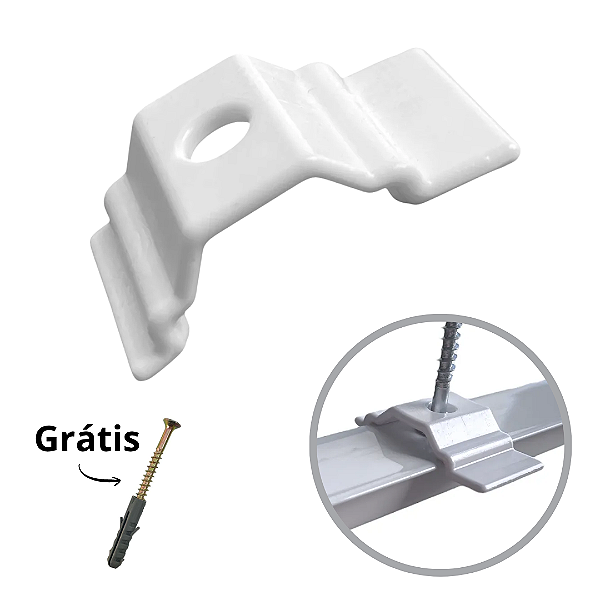 Presilha De Teto Trilho Deslizante PP - Branco