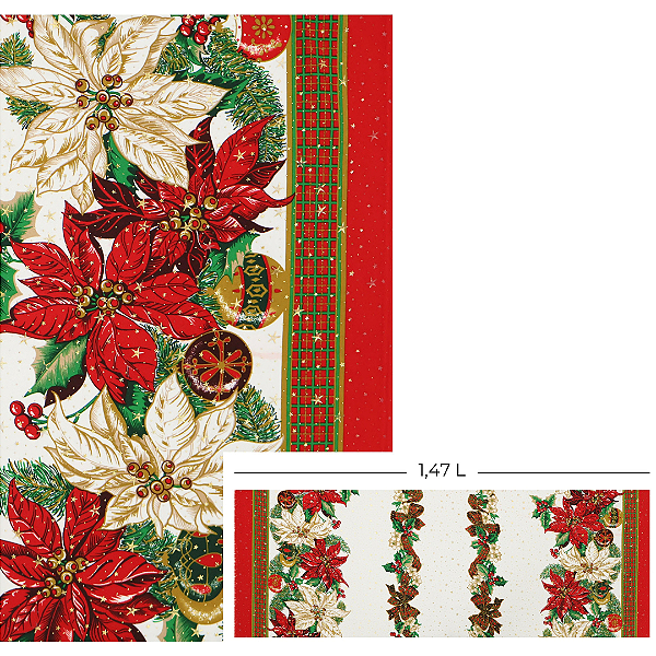 Tecido Oxford Estampado Natalino Gotas de Estrela 1m X 1,47 - Bicos-de-Papagaio e Laços 018