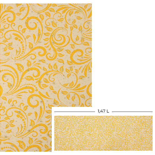 Tecido Oxford Estampado Natalino Gotas de Estrela 1m X 1,47 - Arabescos Dourados 67
