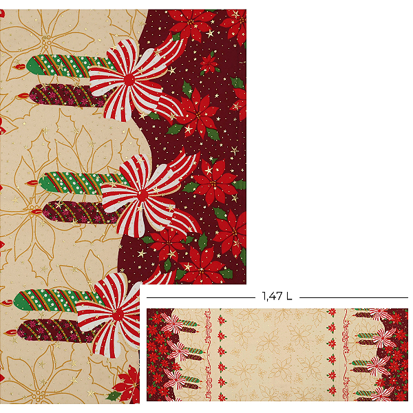 Tecido Oxford Estampado Natalino Gotas de Estrela 1m X 1,47 - Velas e Laços 76