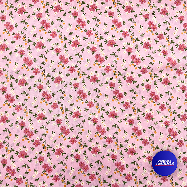 Tecido Oxford Estampado | 1m X 1,47 | Floral Rosa HO3914-3