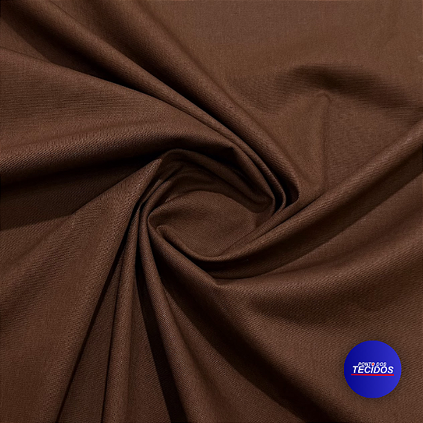 Tecido Tricoline Lisa Circulo - 1m X 1,50 - Marrom Escuro 1549