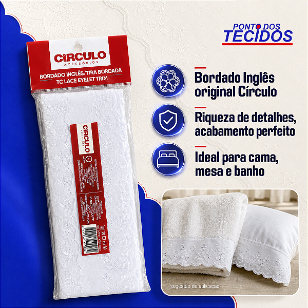 Bordado Ingles - 5cm - Branco 8001