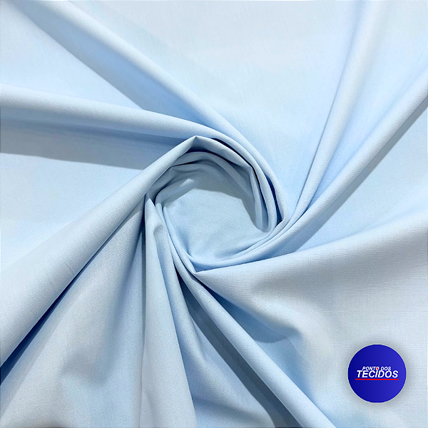 Tecido Percal 200 Fios 100% Algodão - 1m X 2,50m - Azul Bebe