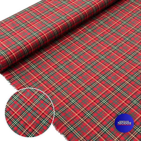 Tricoline Amaciado com Fios Dourados Natalino - 1m X 1,50m - 1060