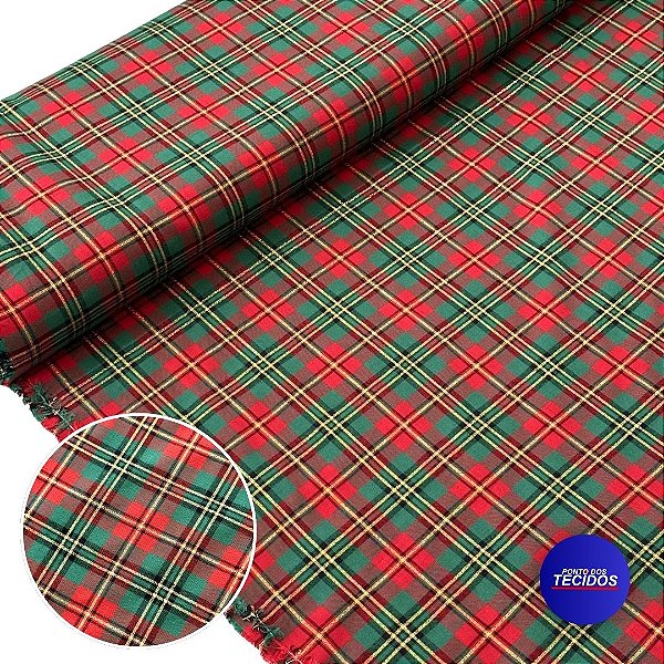Tricoline Amaciado com Fios Dourados Natalino - 1m X 1,50m - 1056