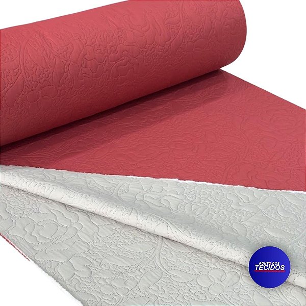 Tecido Matelassê Dupla Face Acolchoado - 2,25m - VERMELHO