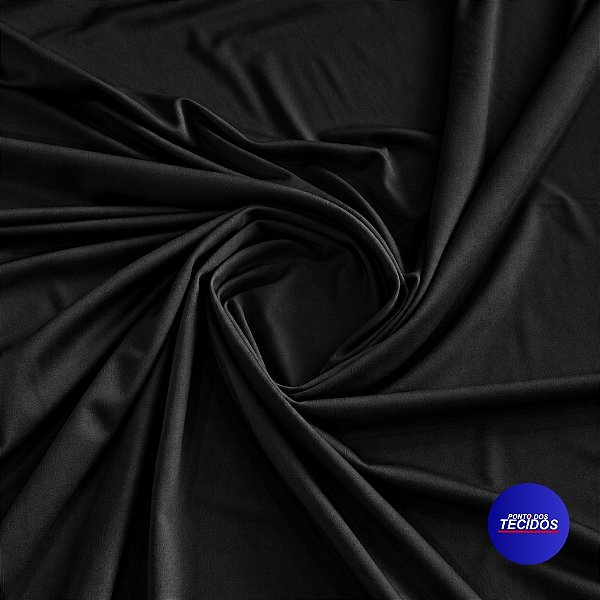 Tecido Malha LOVE | 94% Poliéster 6% Elastano - 1m X 1,60m | Preto