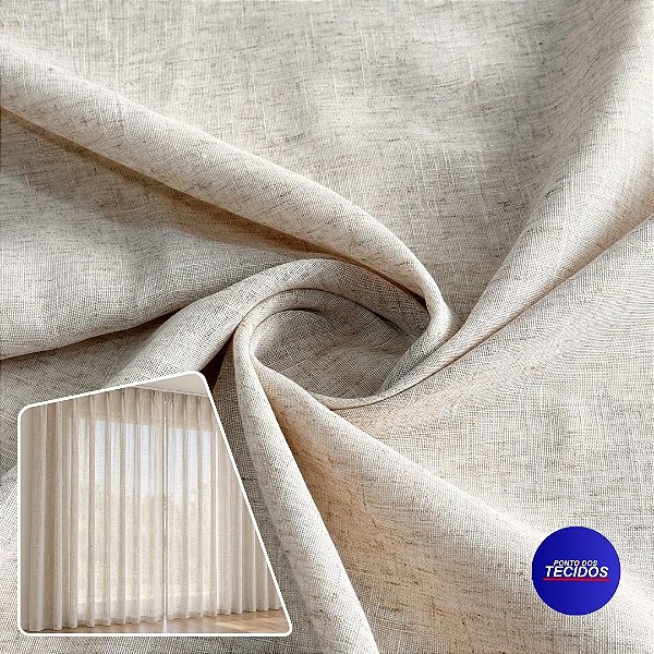 Tecido Voil Linho Iguape | 1m X 3m - 95% Poliéster 5% Linho | Linho