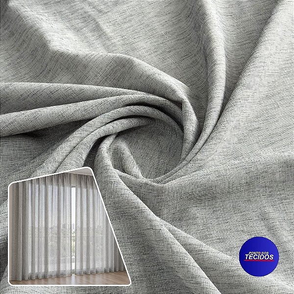 Tecido Linho Urban - 1m X 2,90m 3% Linho - Cinza