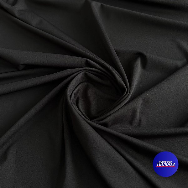Tecido Malha Active Yoga - 15% Elastano - 1,57m - Preto 310