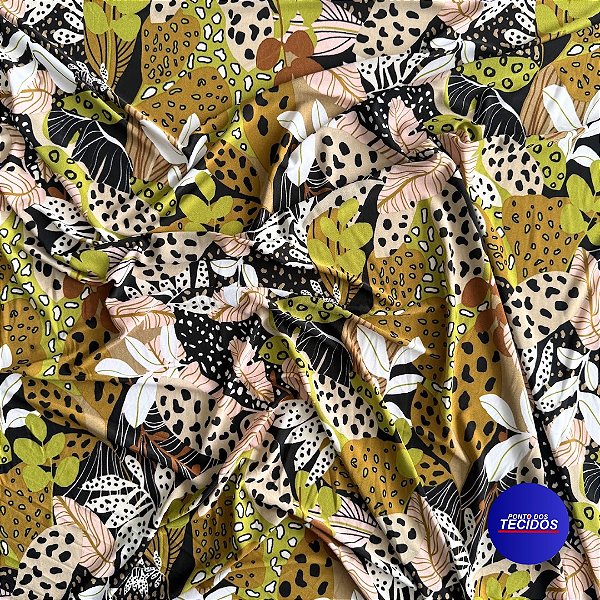 Malha Liganete Estampada - 1m X 1,60m - 544 Preto