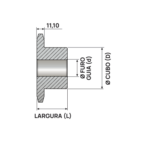 Engrenagem Simples DIN 12B 30Z