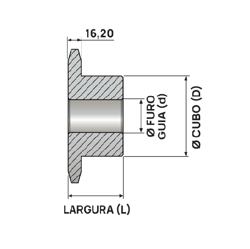 Engrenagem Simples DIN 16B 38Z