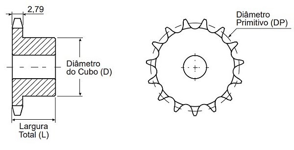 Engrenagem Simples ANSI 25 32Z