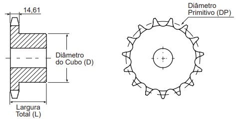 Engrenagem Simples ANSI 80 34Z