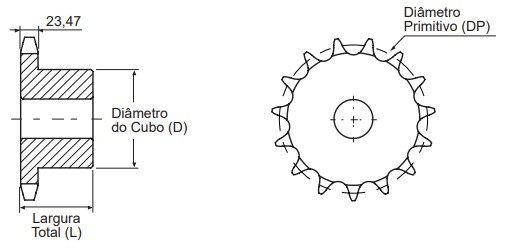 Engrenagem Simples ANSI 120 22Z