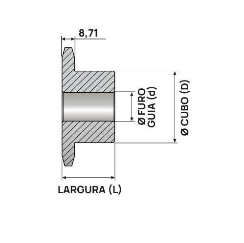 Engrenagem Simples Inox 304 ASA 50 32Z