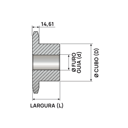 Engrenagem Simples Inox 304 ASA 80 25Z