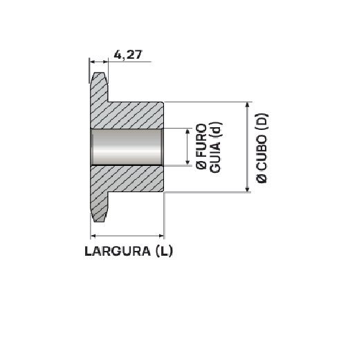 Engrenagem Simples Inox 304 ASA 35 28Z
