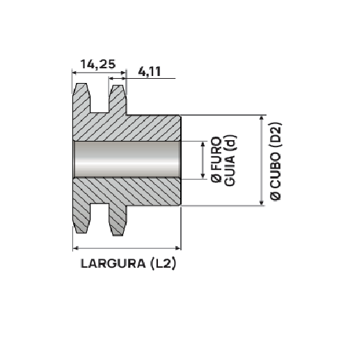 ENGRENAGEM DUPLA ASA 35 14Z