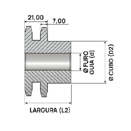Engrenagem Dupla DIN 08B 20Z