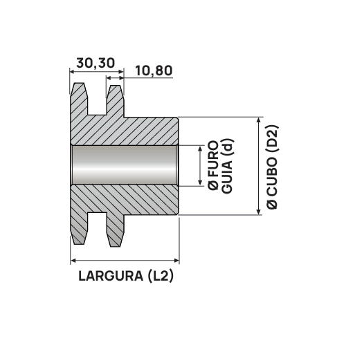 Engrenagem dupla DIN 12B 38Z