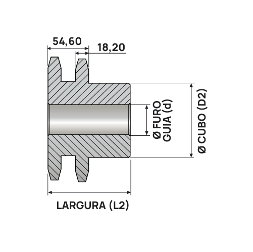 Engrenagem Dupla DIN 20 40Z