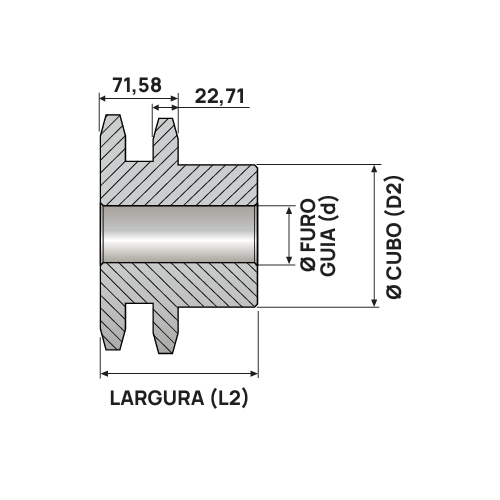 Engrenagem Dupla ASA 140 18Z C/Tratamento Térmico nos Dentes