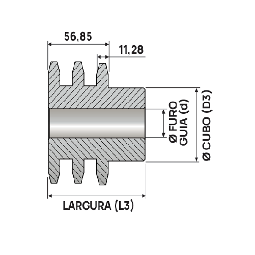 Engrenagem Tripla ASA 60 16Z