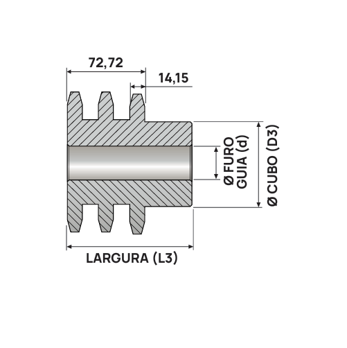 Engrenagem Tripla ASA 80 14Z