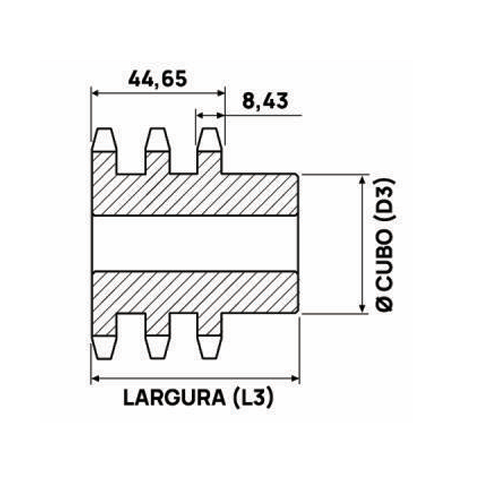 Engrenagem Tripla ASA 50 23Z