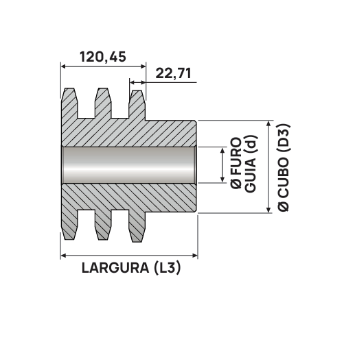 Engrenagem Tripla ASA 140 13Z C/Tratamento Térmico nos Dentes
