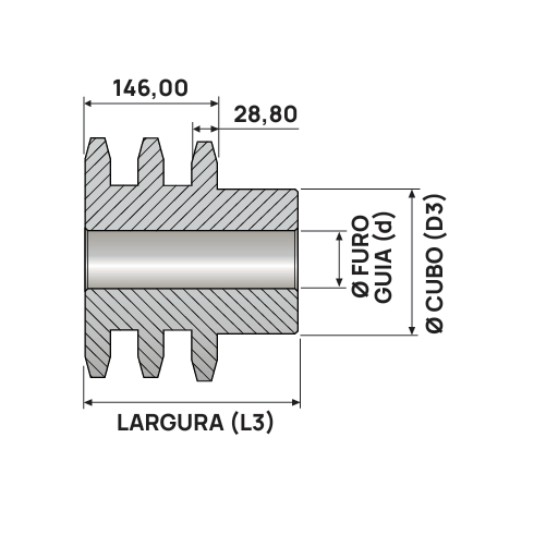 Engrenagem Tripla DIN 32 20Z
