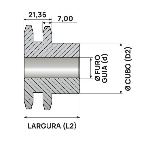 Engrenagem Dupla Inox 304 ASA 40 20Z