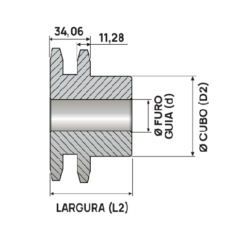 Engrenagem Dupla Inox 304 ASA 60 21Z