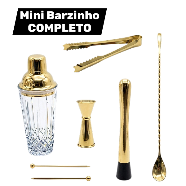 Kit Barman/Bartender Utensílios p/ Drinks (Mini-bar COMPLETO)