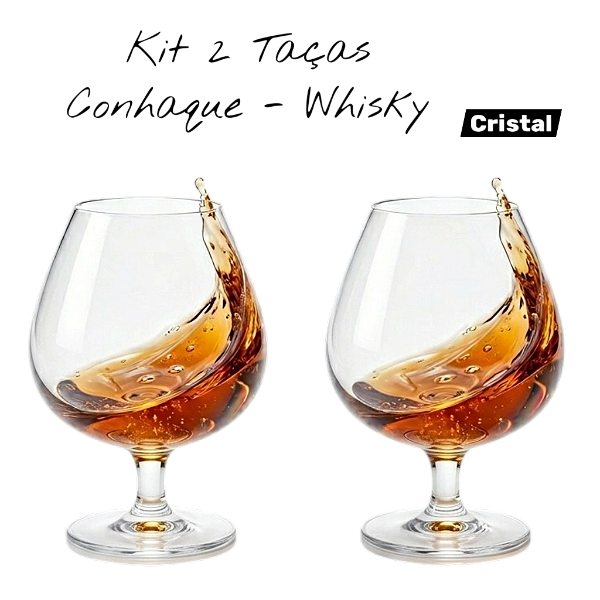 Taças de Cristal p/ Cognac ou Conhaque - 02 unid.