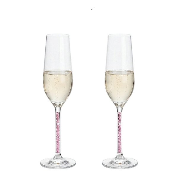 2 Taças de Champanhe Espumante - Cristal Pink
