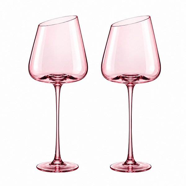 2 Taças de Vinho Cristal 650ml - Flamingo