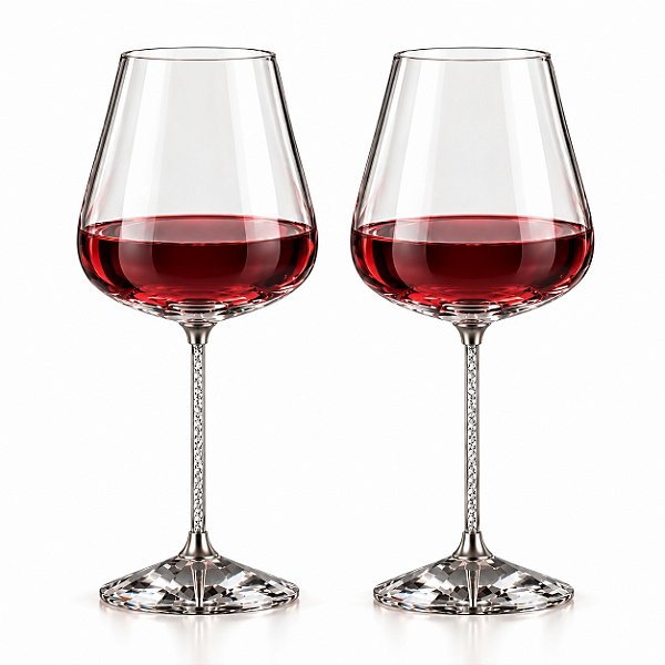 2 Taças de Vinho Haste com Cristal - Diamante