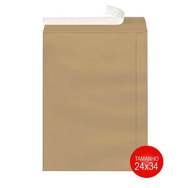 Envelope Kraft 24x34 Adesivo Scrity CX C/100 UN