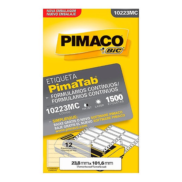 Etiqueta Pimaco Impressora Matricial 10223MC 2 Carreiras