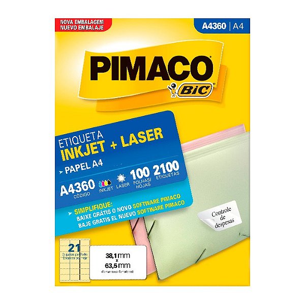 Etiqueta Pimaco InkJet+Laser Branca A4 360
