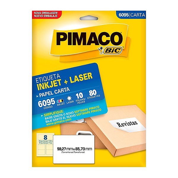 Etiqueta Pimaco Ink-Jet/Laser Carta 6095