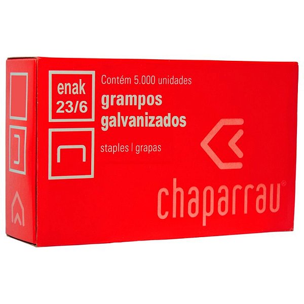 Grampo Galvanizado 23/6 Enak Chaparrau CX C/5000 UN