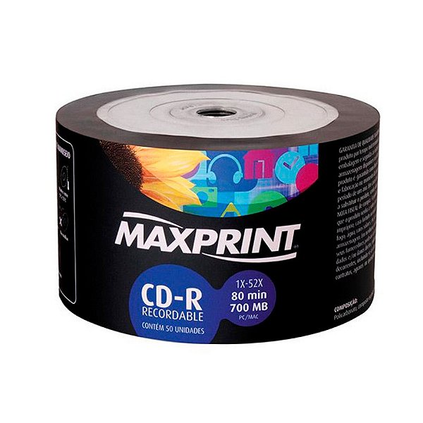CD-R Gravável Maxprint Bulk C/50 UN