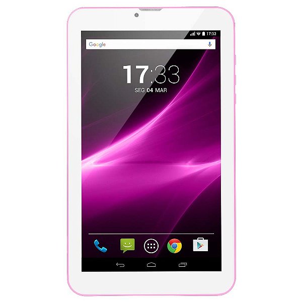Tablet Multilaser M9-3G Rosa Quad Core Android 6.0 Dual Câmera Wi-Fi 3G Bluetooth Tela Capacitiva 9" Memória 8GB - NB248